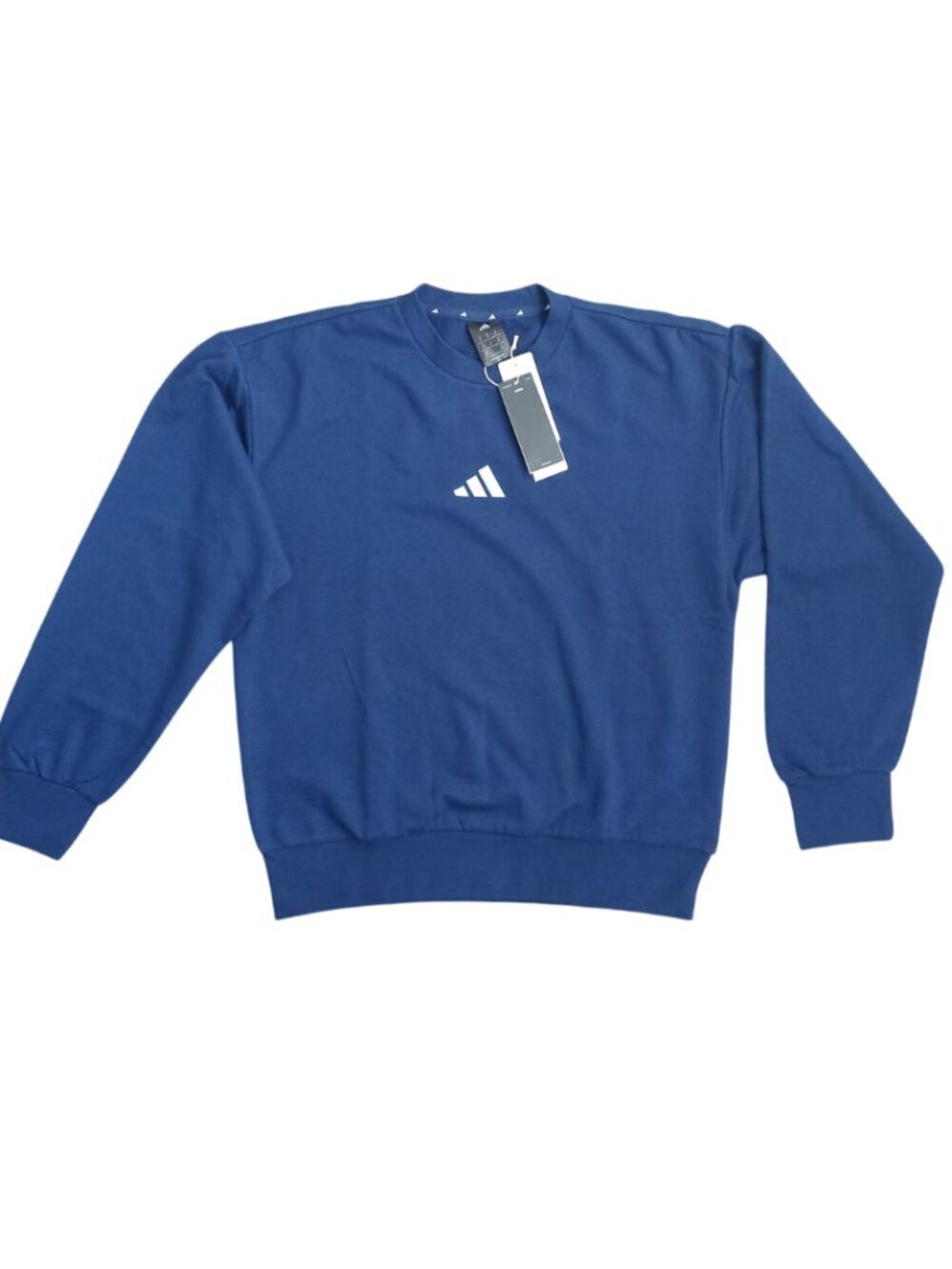 Adidas Blue Fleece Crewneck Sweatshirt - Classic Long Sleeve Pullover Size M NWT